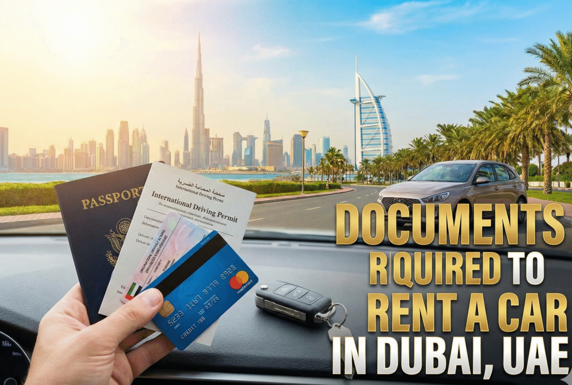 What documents are required to rent a car in Dubai, UAE